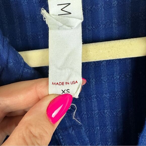 Anthropologie Amadi Blue Linen Blend Tiered Ruffle Sleeve
Dress with Pockets - Picture 7 of 8